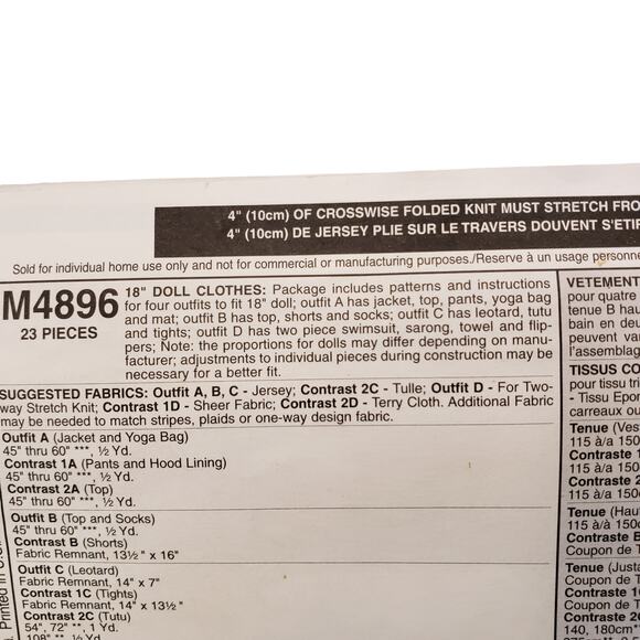 McCalls American Girl Doll Sewing Pattern UNCUT Vintage Sewing Boy Doll Outfit - Picture 5 of 7